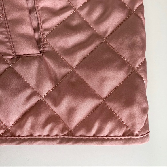 Onque Casual Pink Peach Quilted Zip Up Vest - Picture 8 of 8